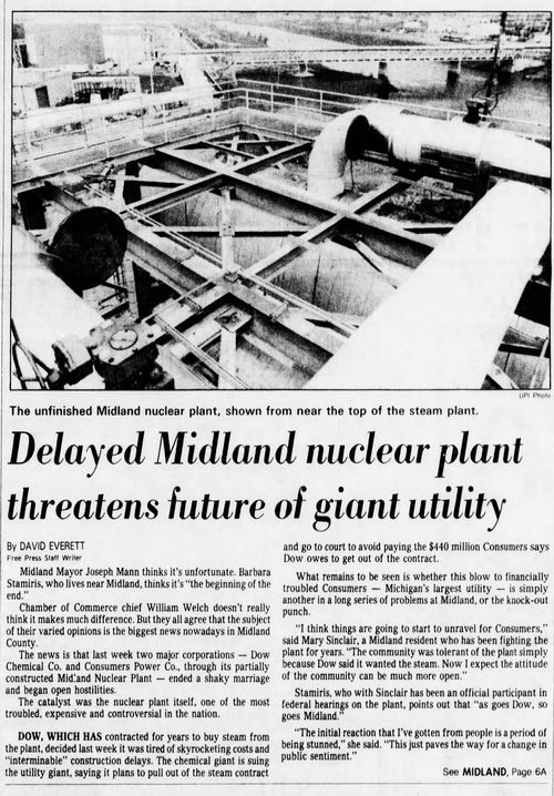 Midland Nuclear Power Plant (Cancelled) - July 1983 Delays